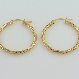 9ct Twist Hoop Earrings_0