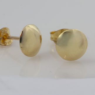 9ct Yellow Gold 7mm Dome Earrings_0
