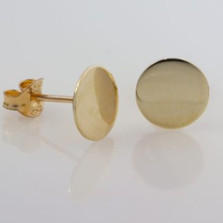 9ct Yellow Gold 8mm Disc Earrings_0