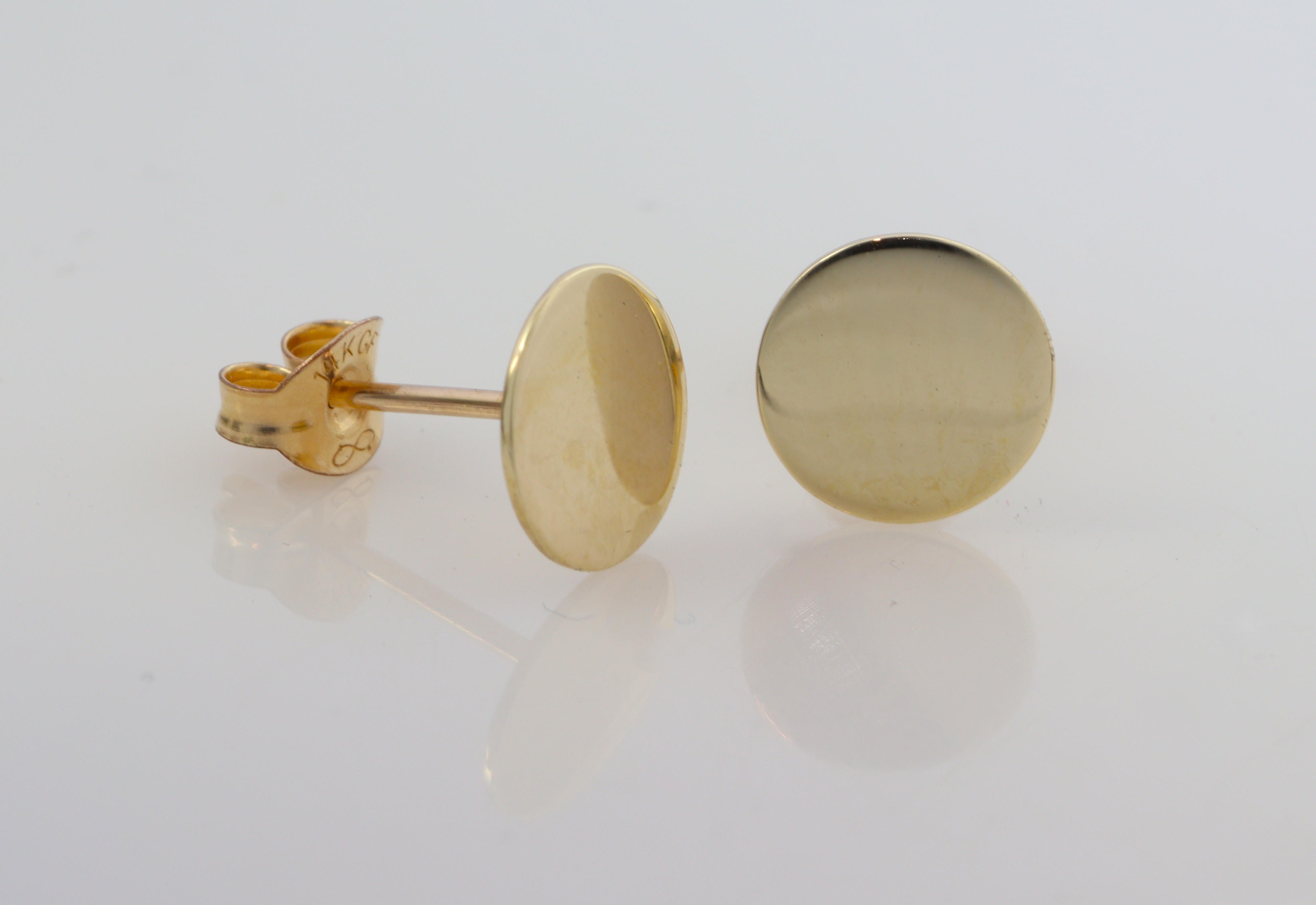 9ct Yellow Gold 8mm Disc Earrings_0