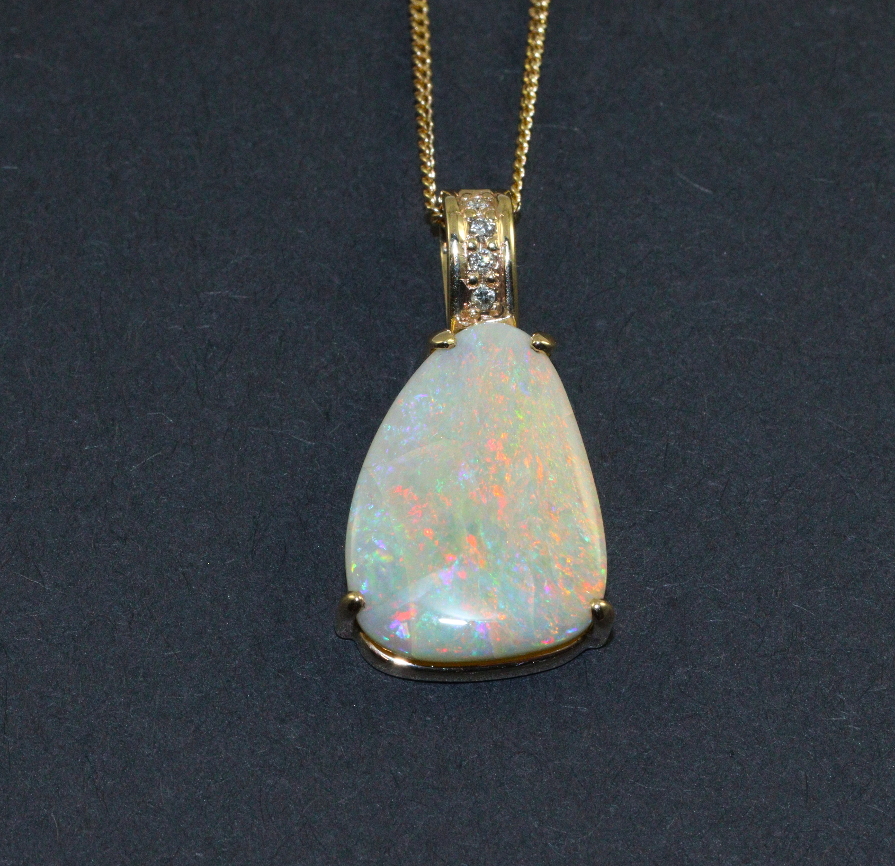 9ct Opal 17x13mm Freeform w/Diamond Bail_0