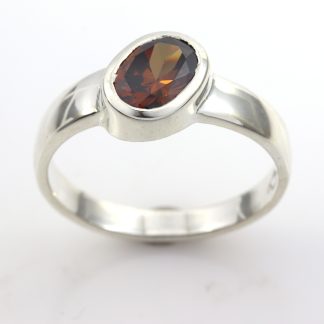 Jewelcraft Sterling Silver Brown CZ Ring_0