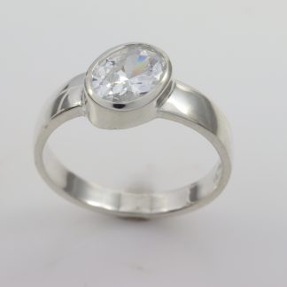 Jewelcraft Sterling Silver White CZ Ring_0