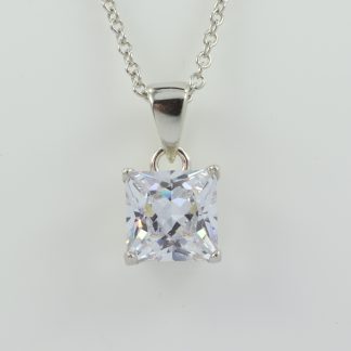 Stg/silver Square CZ Pendant_0