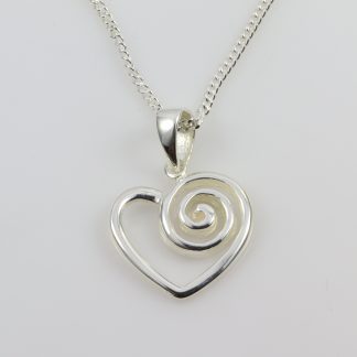 Stg/silver Koru & Heart Pendant_0