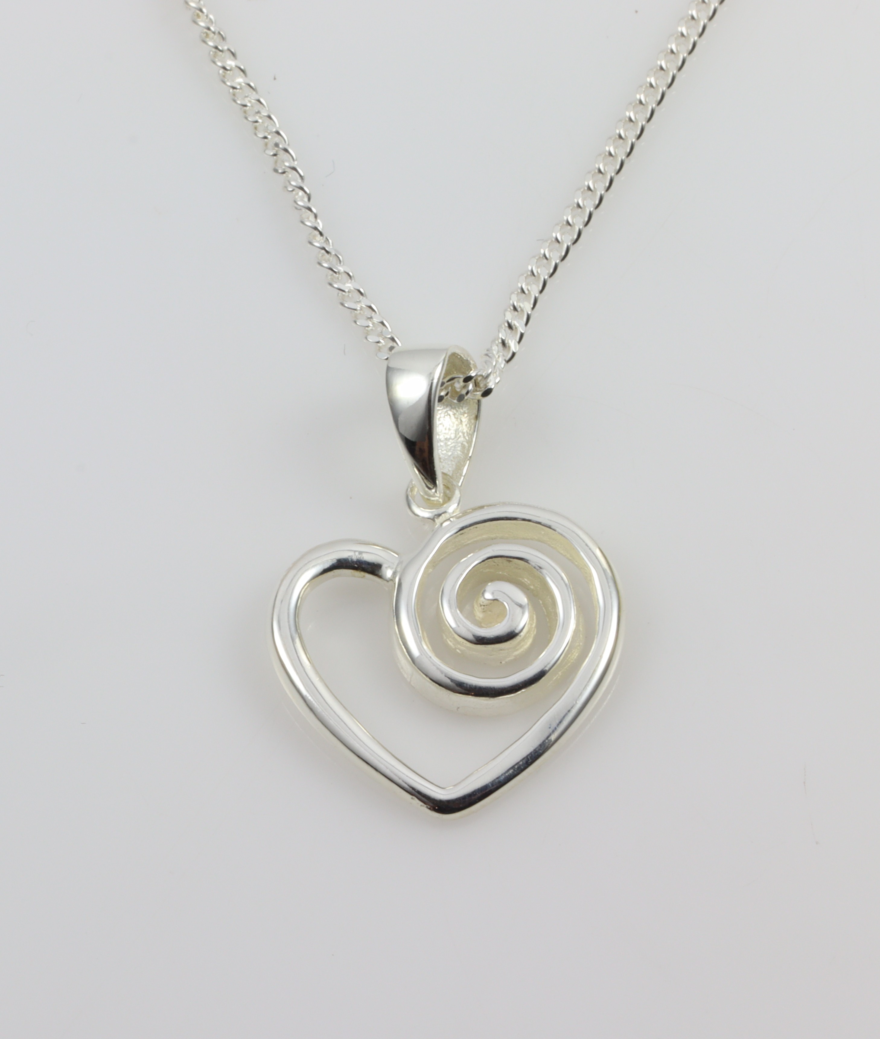 Stg/silver Koru & Heart Pendant_0