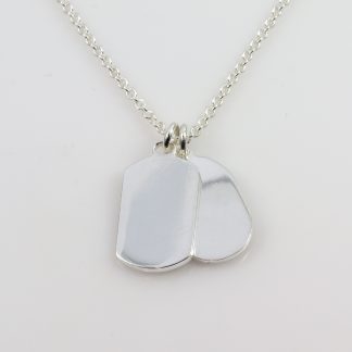 Stg/silver Two Dog Tag Pendant_0