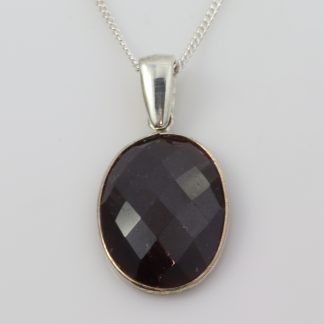 Stg Chequer Cut Brown Sapphire Pendan_0