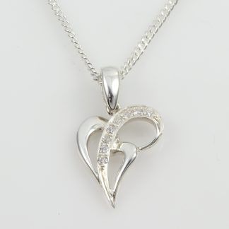 Stg Heart CZ Pendant_0