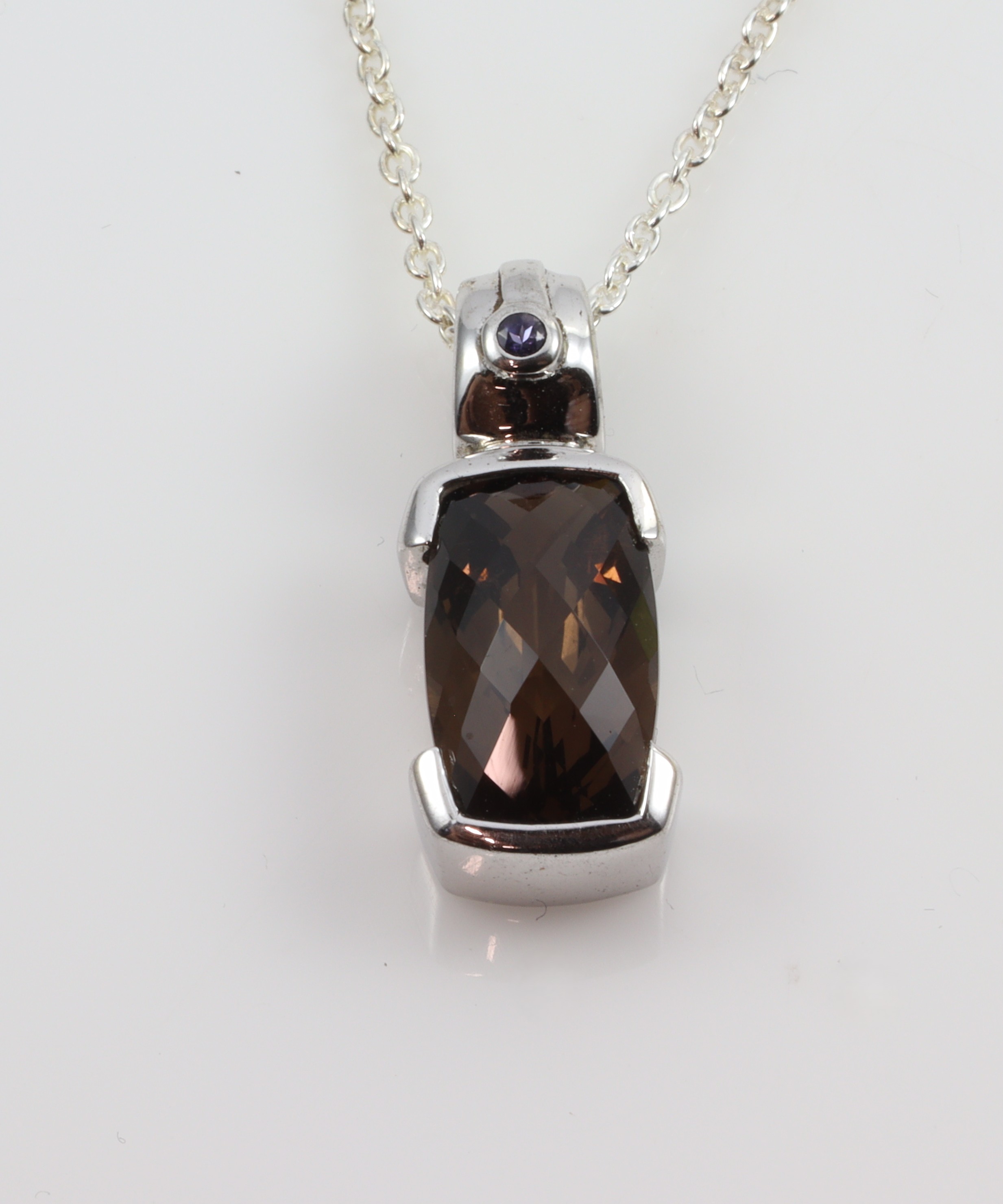 Stg/silver Smoky Quartz Pendant_0