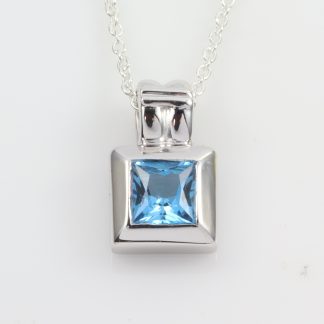 Stg/silver Blue Topaz Pendant_0