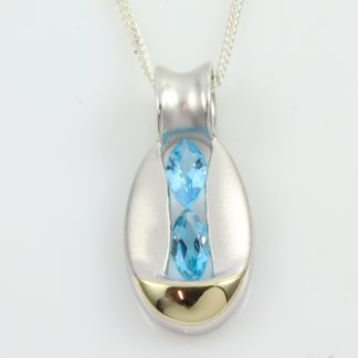 Stg/silver Blue Topaz Pendant_0