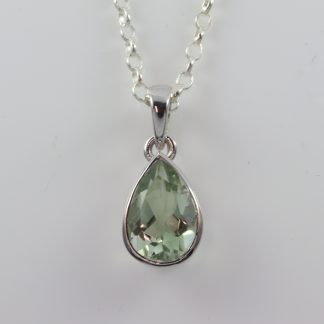 Stg/silver Green Amethyst Pendant_0