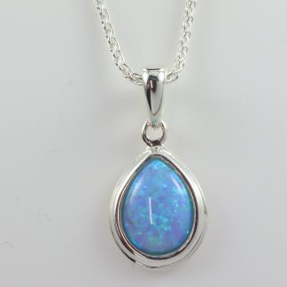 Stg/silver Manufactured Opal Pendant_0