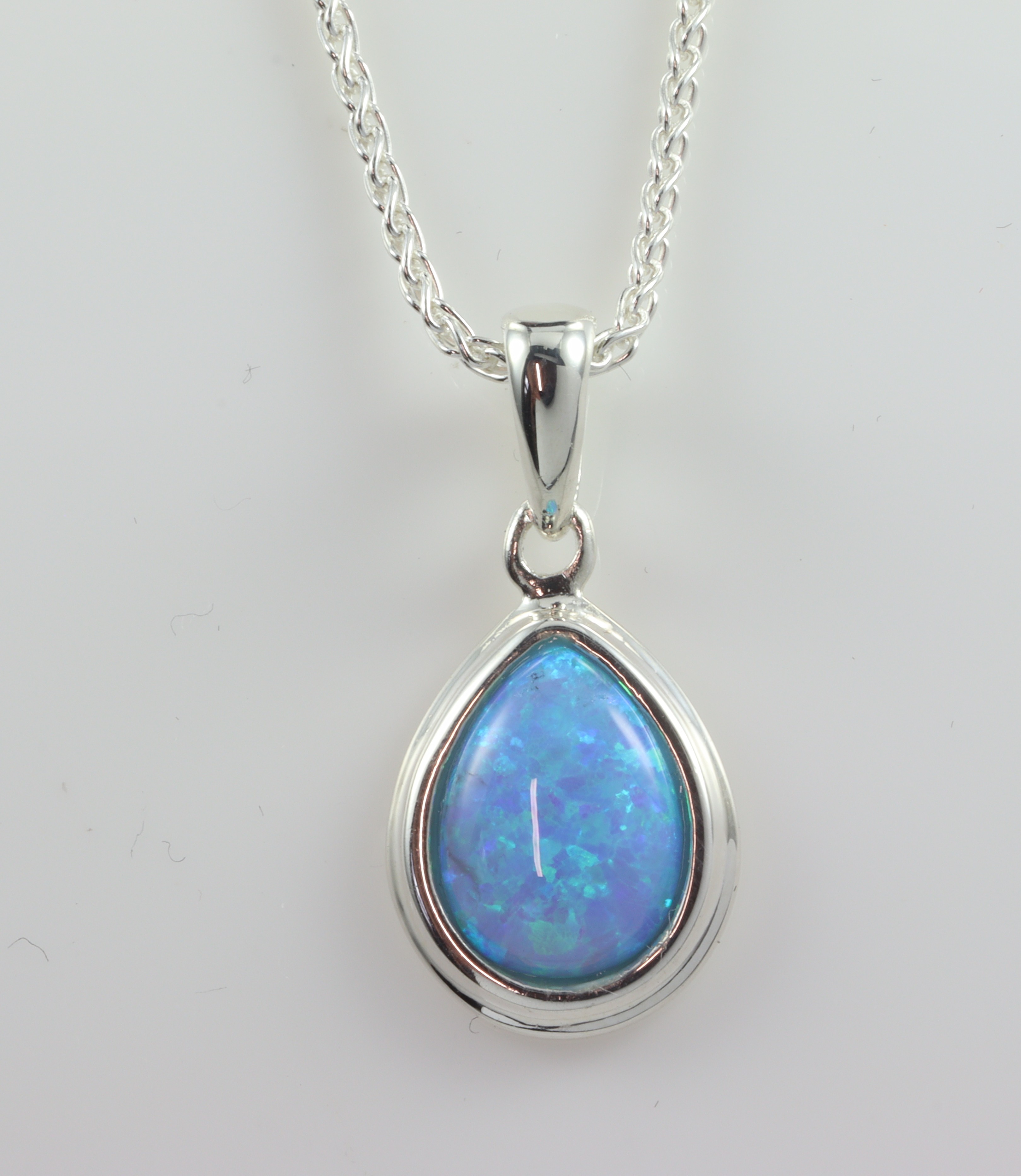 Stg/silver Manufactured Opal Pendant_0