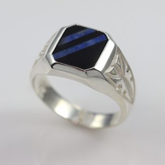 STG Onyx/ Lapis Patterned Shoulder Ring_0