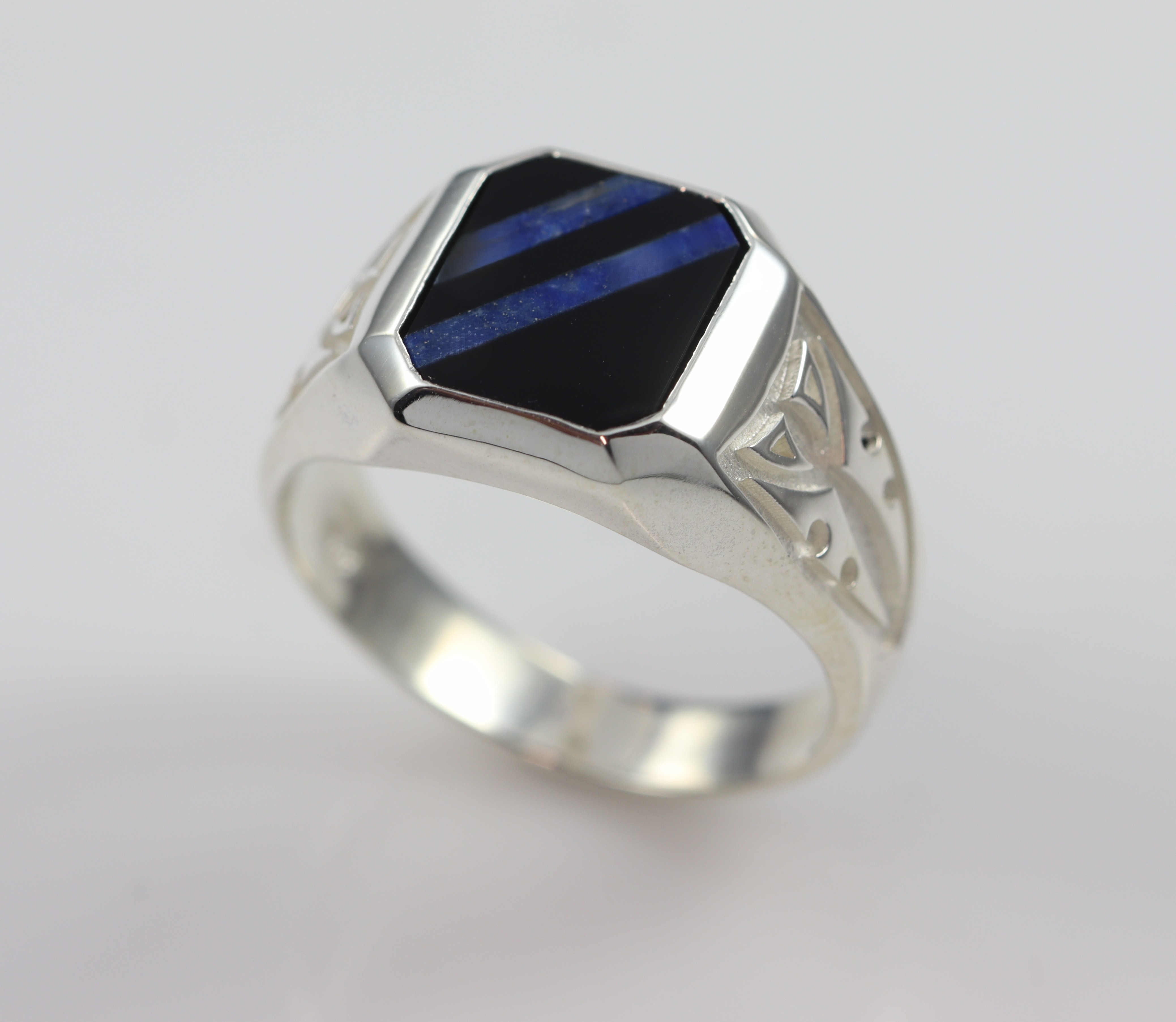 STG Onyx/ Lapis Patterned Shoulder Ring_0
