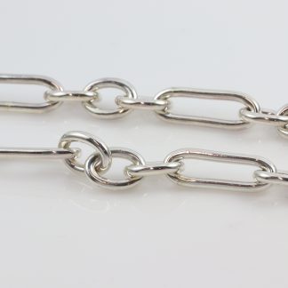 Stg Handmade 19cm Oval & 1 long Link Bracelet_0
