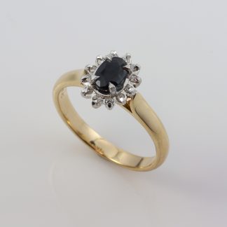 9ct Sapp/Dia Cluster Ring_0
